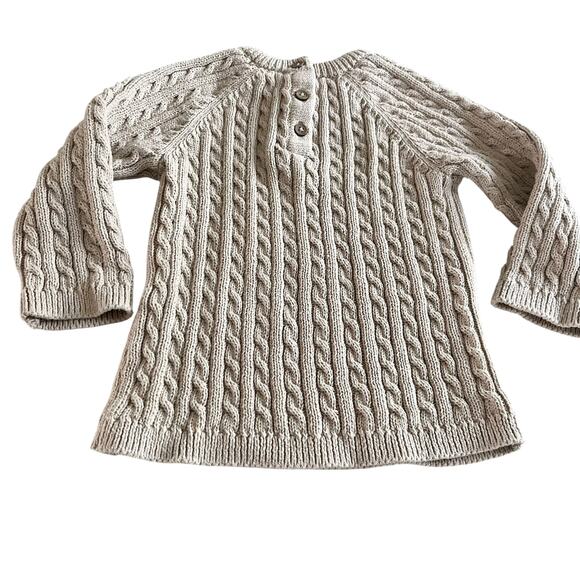 George Boys Ecru Neutral Cable Knit Sweater Matching Set Outfit Size 9-12 months - Picture 4 of 7
